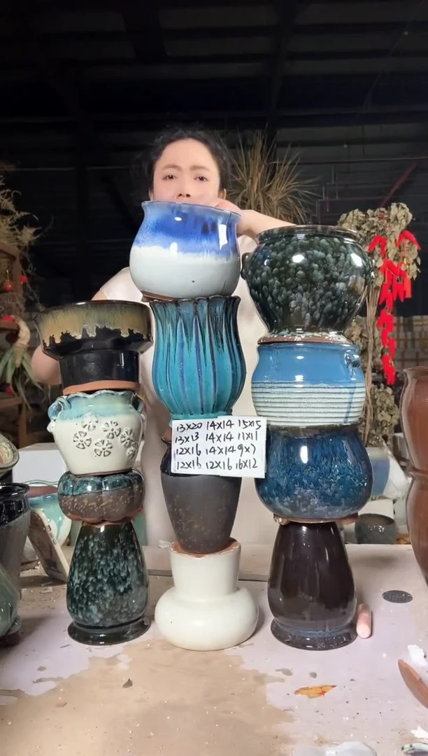 宜兴紫砂粗陶花盆