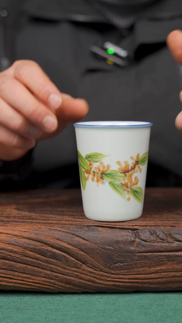 【闪购商品】瓷片10寻一缕瓷香杯釉下手工手绘瓷器