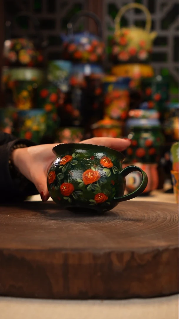 紫砂油画釉下彩手绘