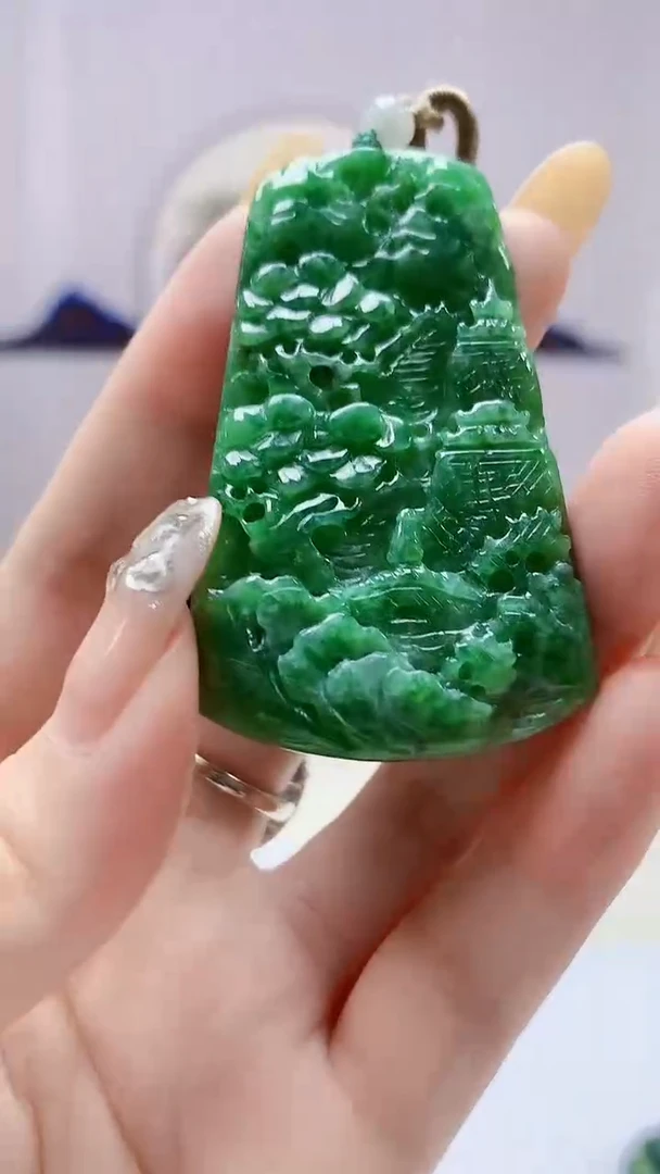 定制翡翠未镶嵌4852DD-毛货挂件62