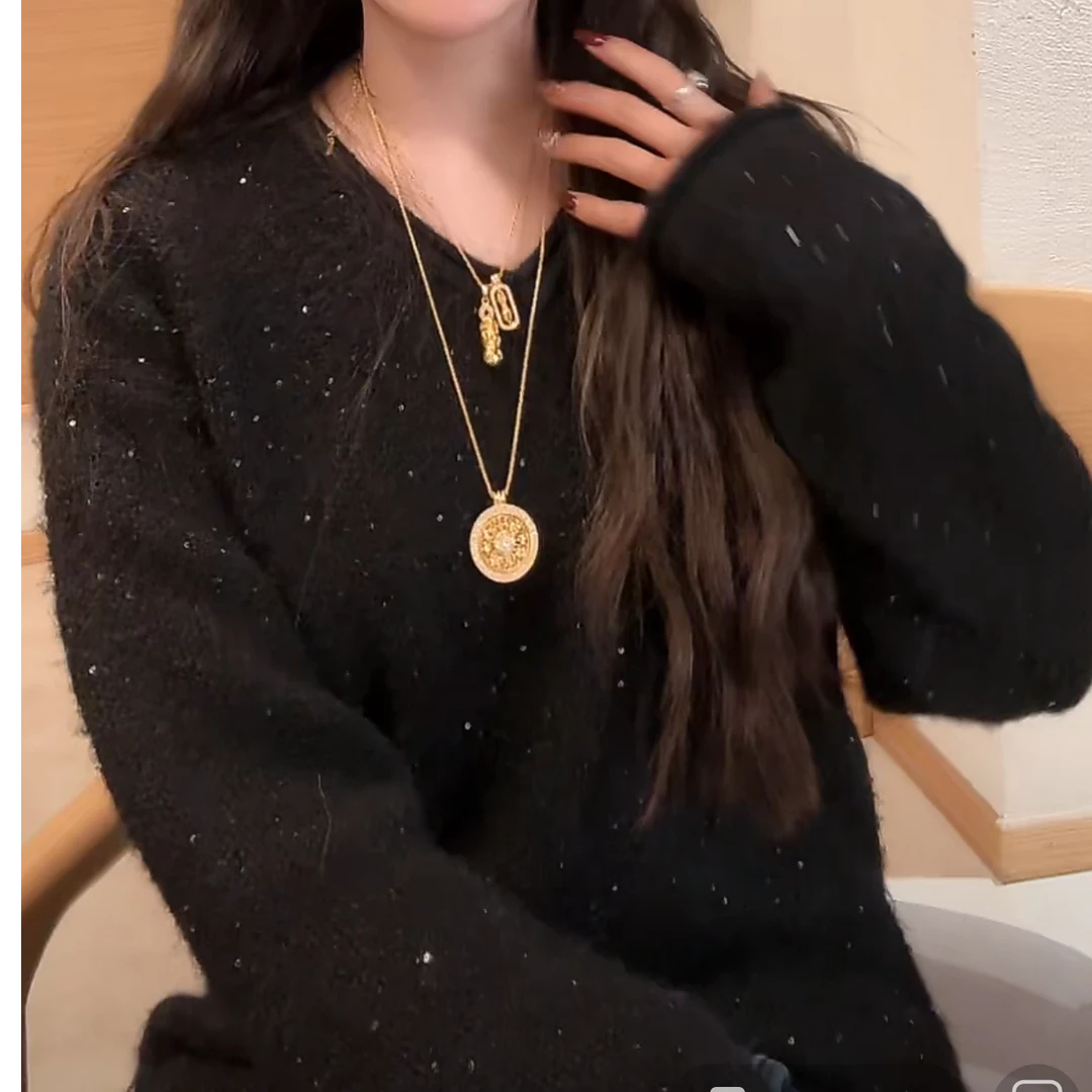 【叶子服饰】新款叶姐自留闪闪毛衣0396