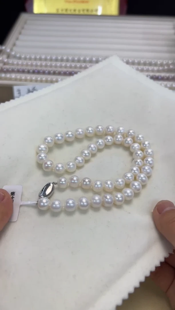 颈饰银S925镶嵌淡水珍珠8.5-9MM无核