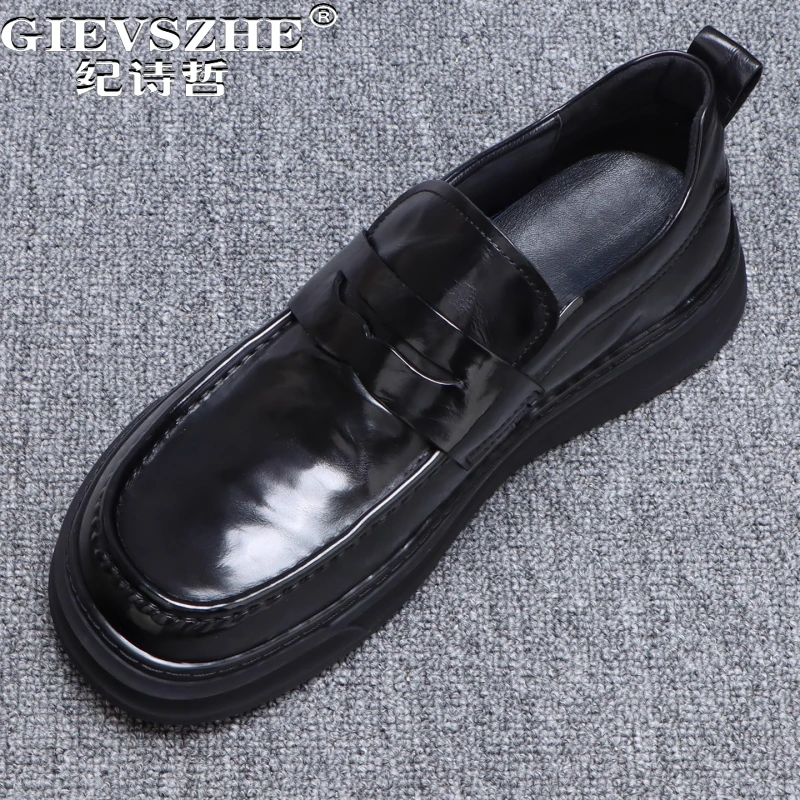 纪诗哲男鞋百搭透气时尚休闲鞋子男款轻奢潮流皮鞋舒适厚底乐福鞋