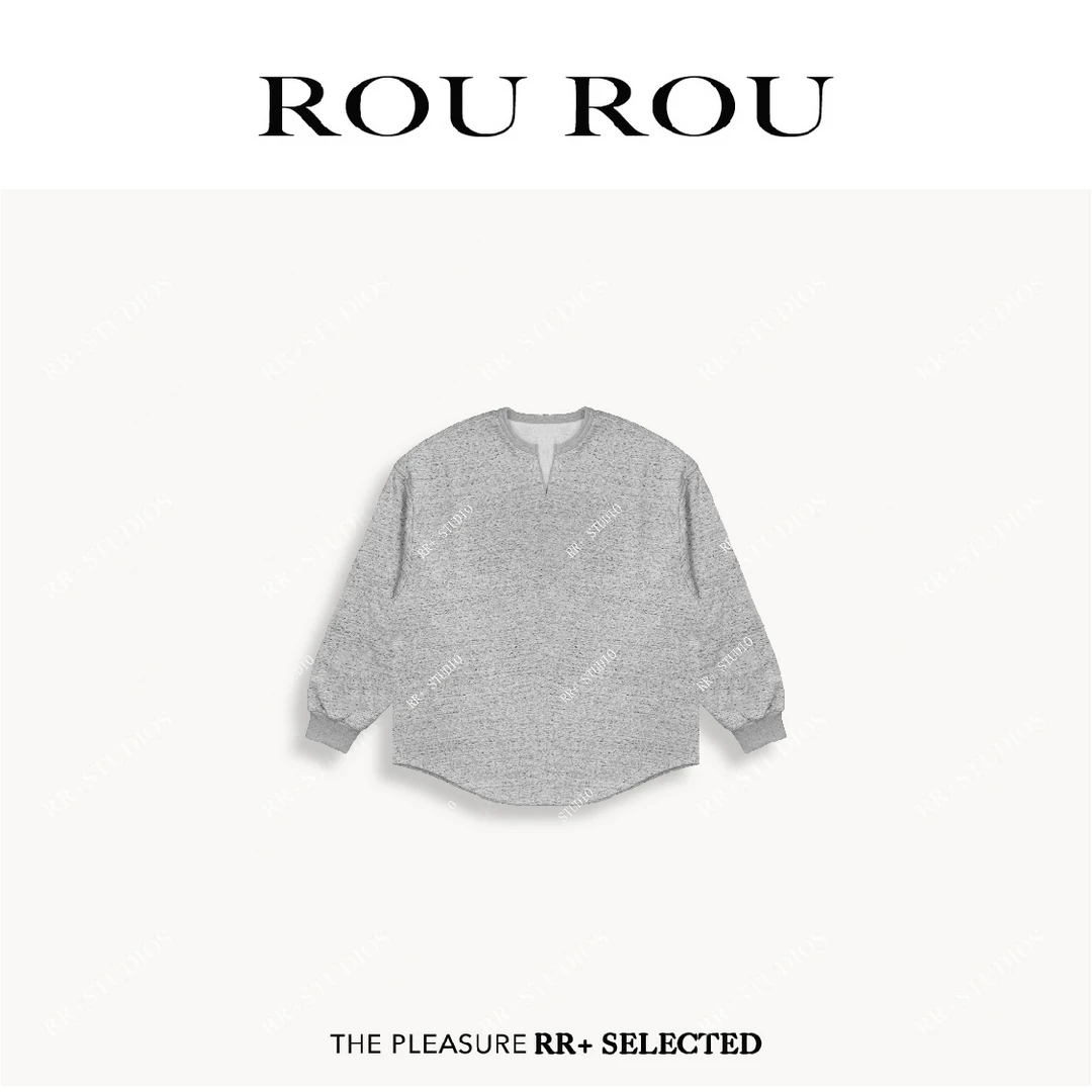 21180简约纯色时尚基础款开领卫衣女秋宽松百搭V领长袖上衣