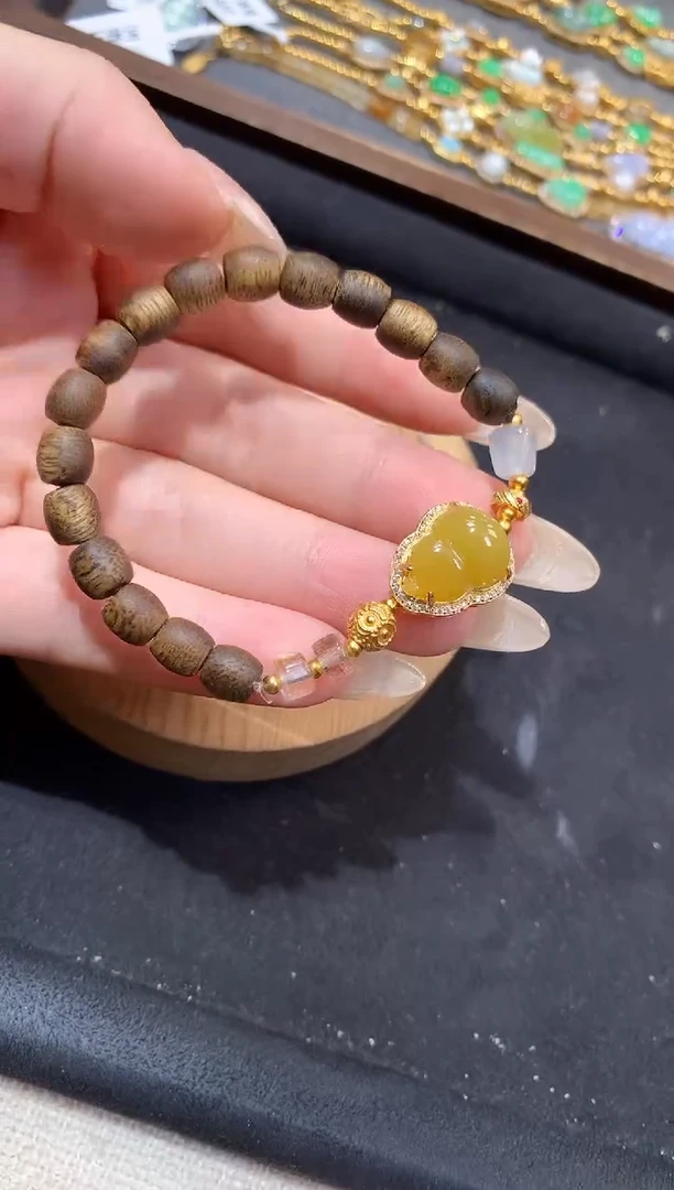 吊坠(不含链)银S925镶嵌翡翠手串