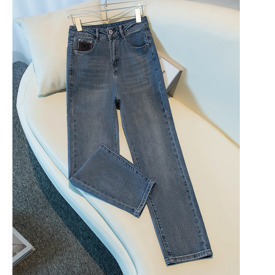 牛仔裤女百搭春秋2025年新款高腰显瘦小个子宽松直筒老爹裤休闲裤