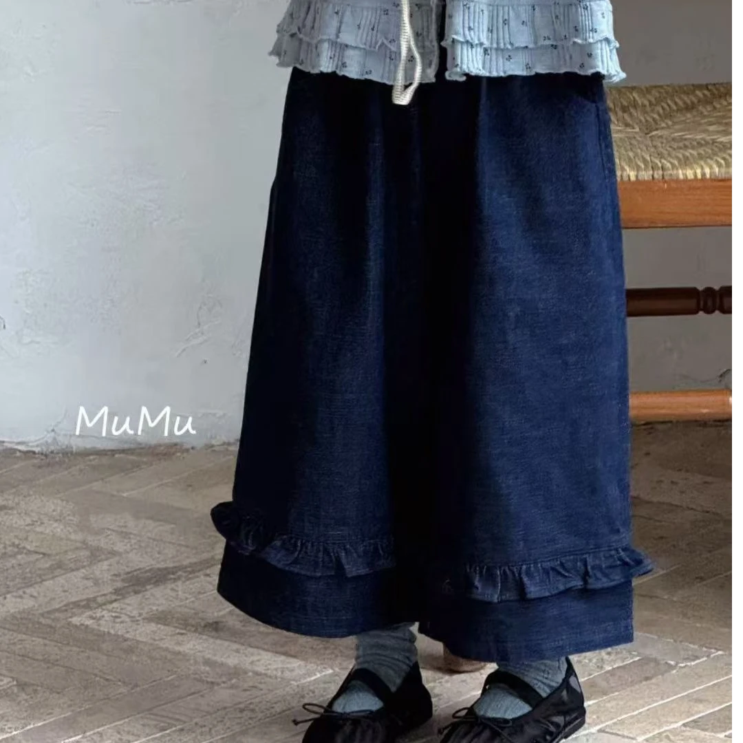【秋上新】女童牛仔裤2025秋款儿童洋气韩系港风长裤宝宝休闲裤潮