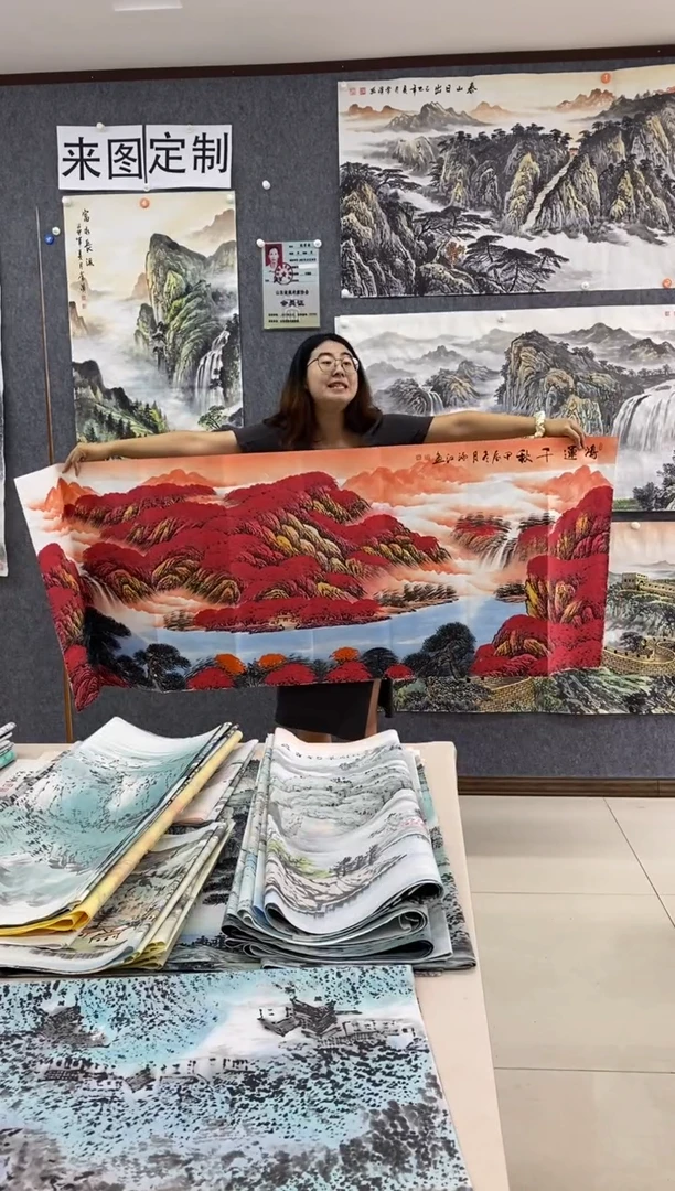 国画沈泳江 手绘 小六尺180*70cm