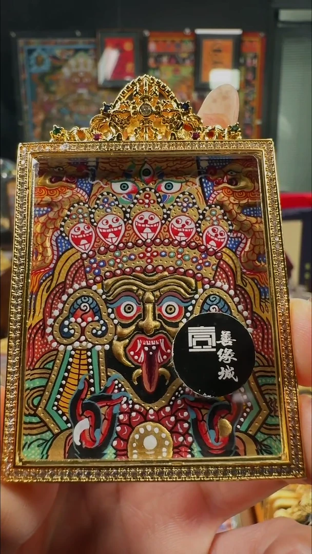 吊坠壹善缘城手绘唐卡扎基