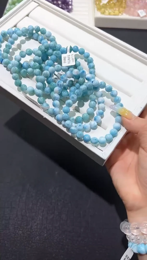 针钠钙石（海纹石）未镶嵌手串75n多样性发其一【1条】默认微瑕8mm