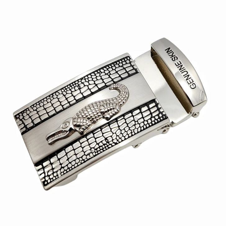 男士泰国鳄鱼无牙自动扣皮带扣3.0无孔滚轴腰带头合金裤带头耐用