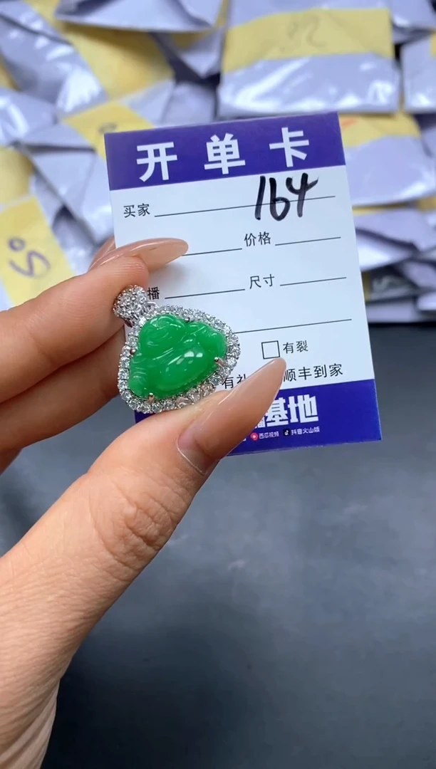 翡翠未镶嵌颈饰闪耀精品（吊坠加扣头）164