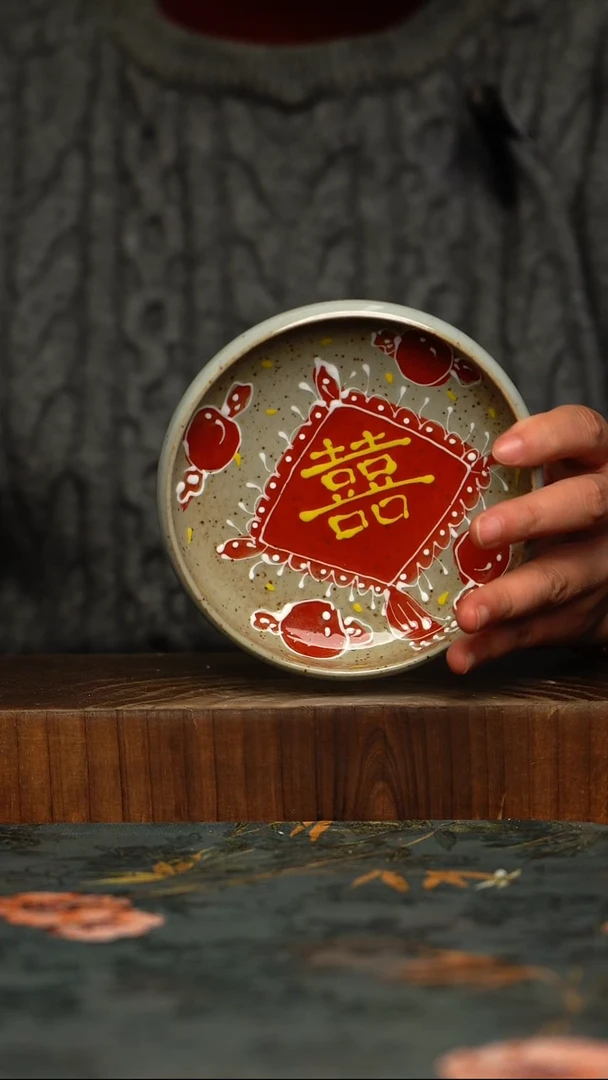 瓷片釉下彩手工手绘同款陶器