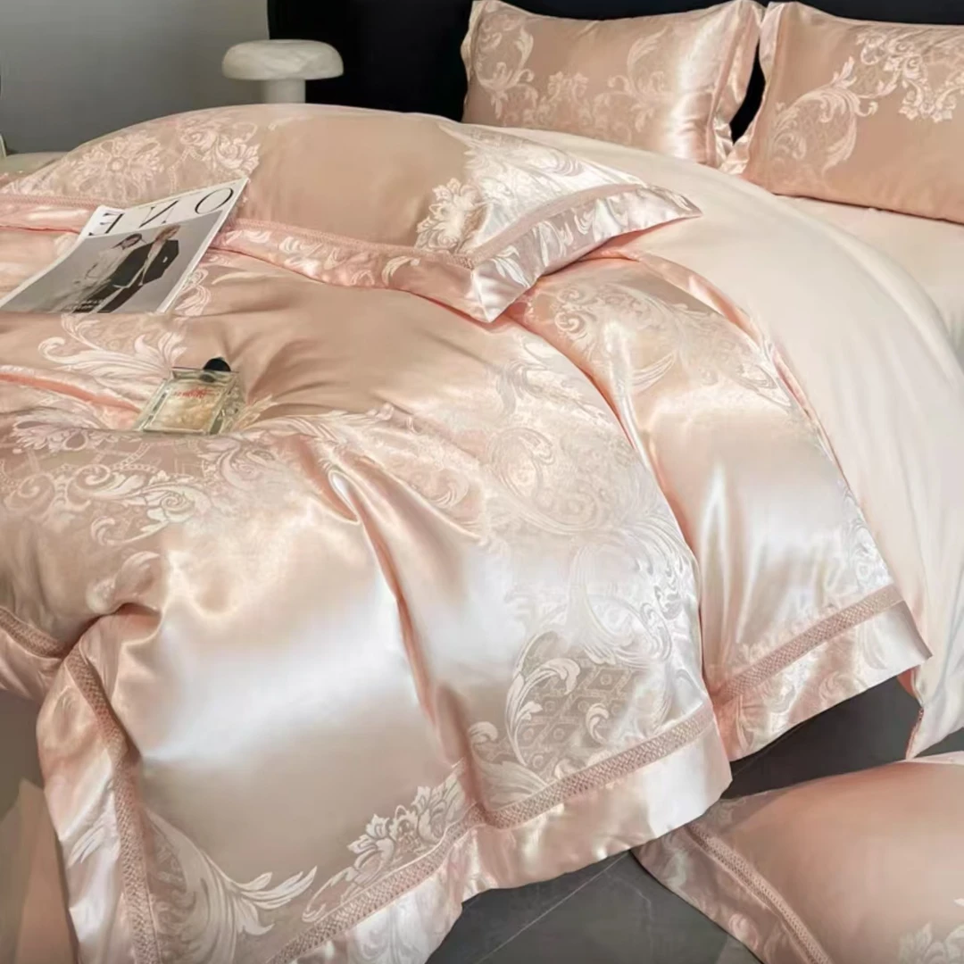 高端定制贡缎提花镂空蚕丝被