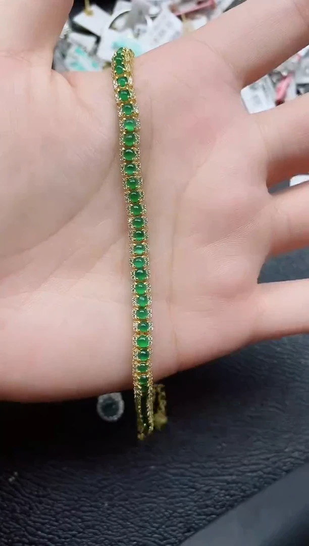 银S925镶嵌戒指翡翠1