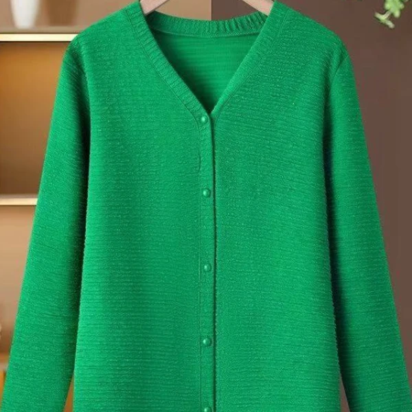 808 春秋新款 百褶皱 纯色 开衫 外搭 简约洋气 上衣女装妈妈装