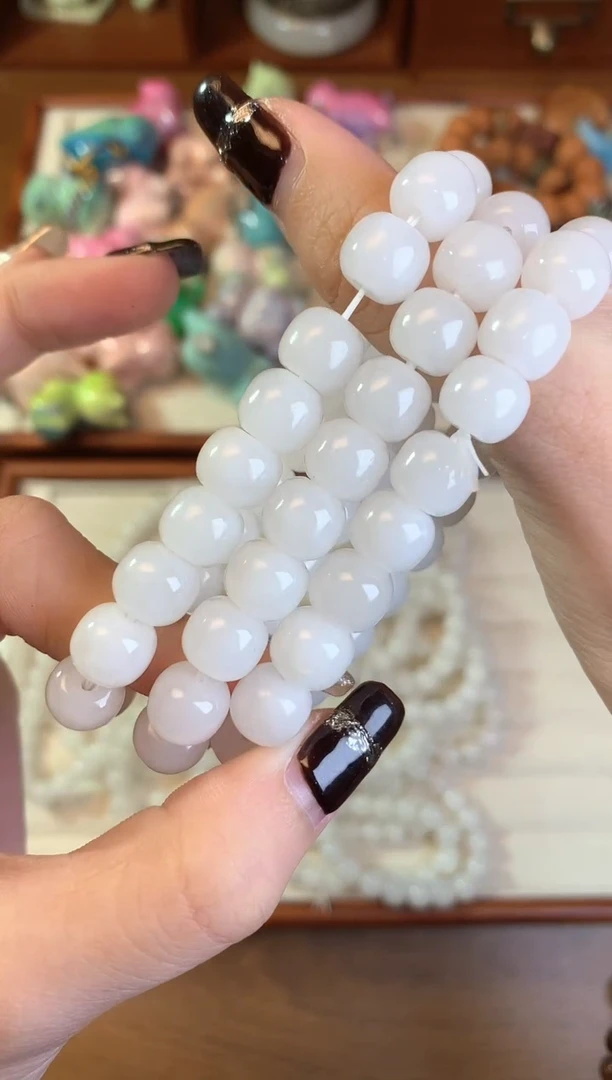 【闪购商品】和田玉手串未镶嵌和田玉白玉老型珠单圈