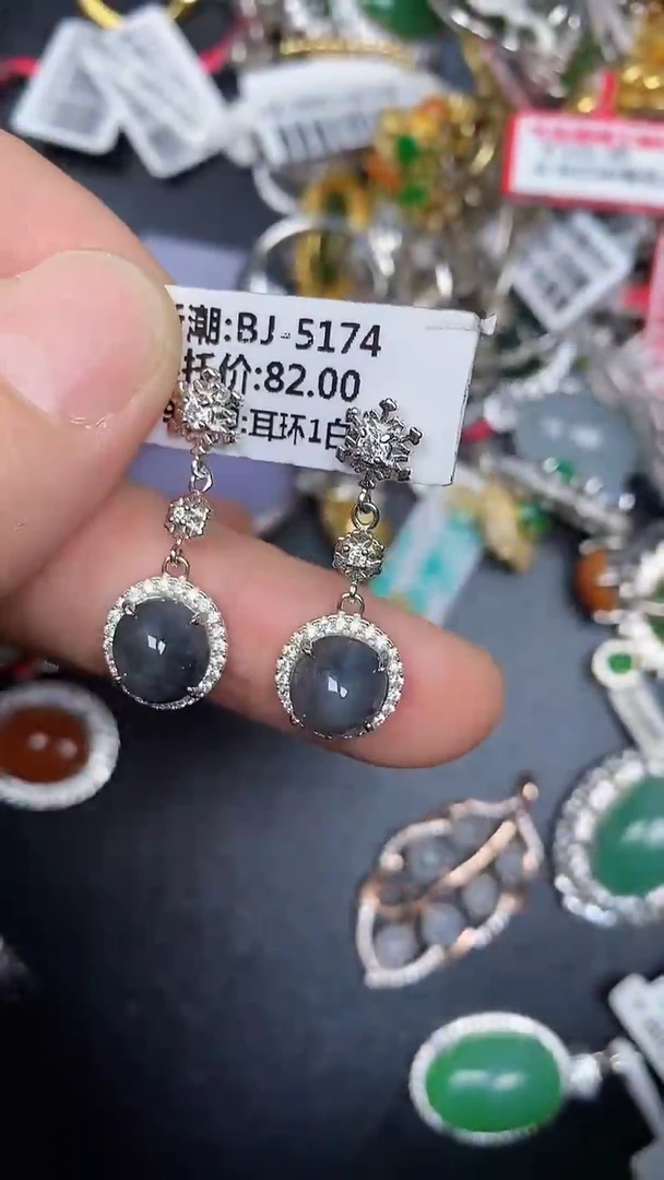 银S925镶嵌戒指翡翠6000