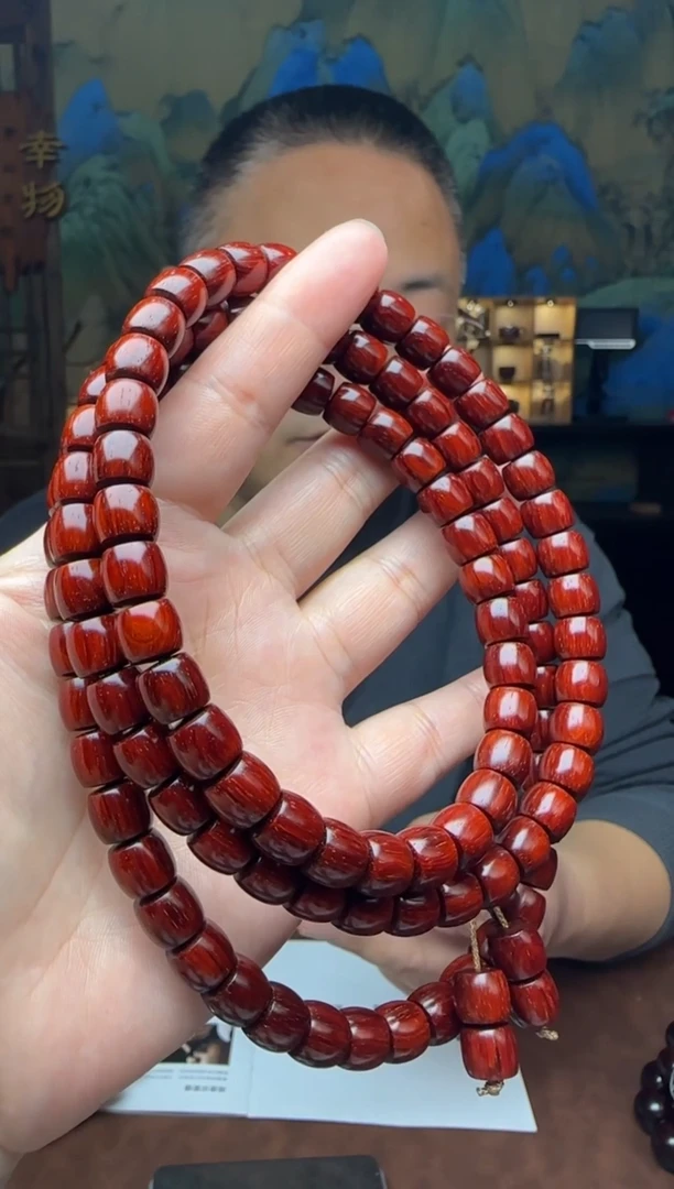 【闪购商品】小叶紫檀手串/手链8*9mm*108颗5星原汁原味泥料