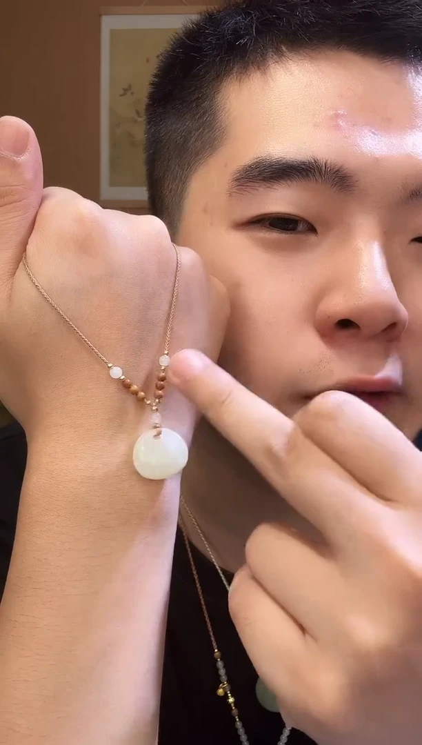 和田玉未镶嵌吊坠(赠链)天然和田玉白玉福袋吊坠多样性发一件