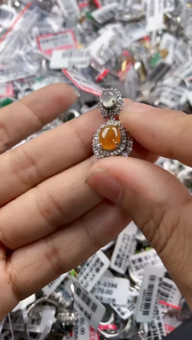 银S925镶嵌戒指翡翠444    2