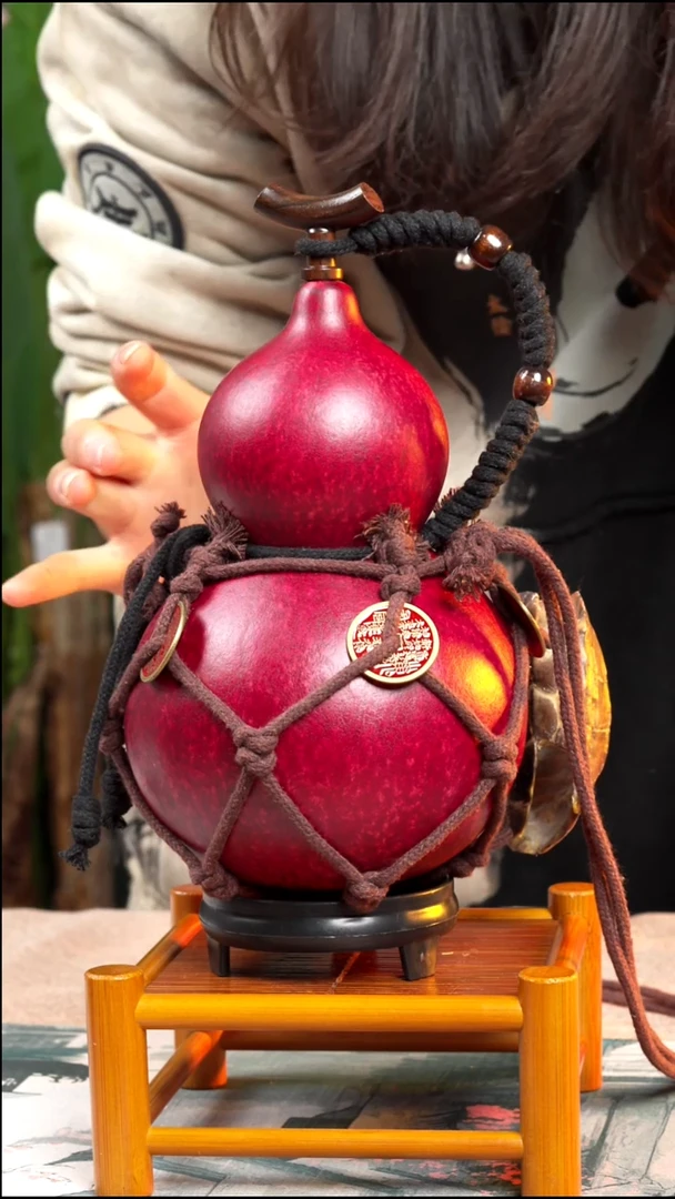 70李氏大漆精品大漆酒葫芦摆件