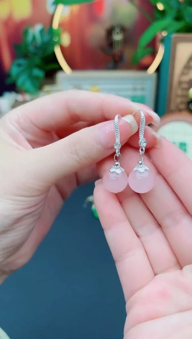 水晶耳饰银S925镶嵌216