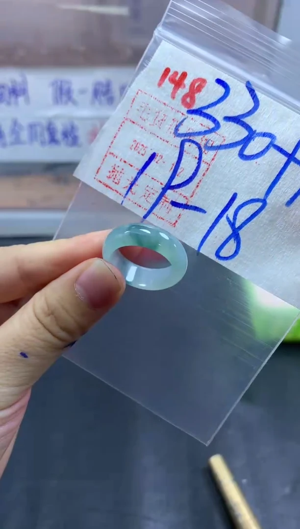 未镶嵌定制翡翠戒圈18-19#340毛货需精细抛光