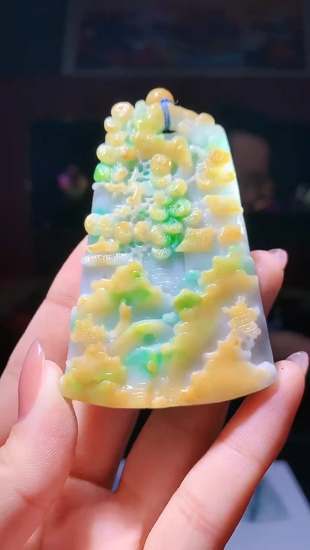 【闪购商品】定制翡翠未镶嵌1034hm-毛货挂件