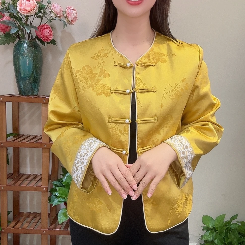 短外套女网红短款外套新中式长袖复古常规款