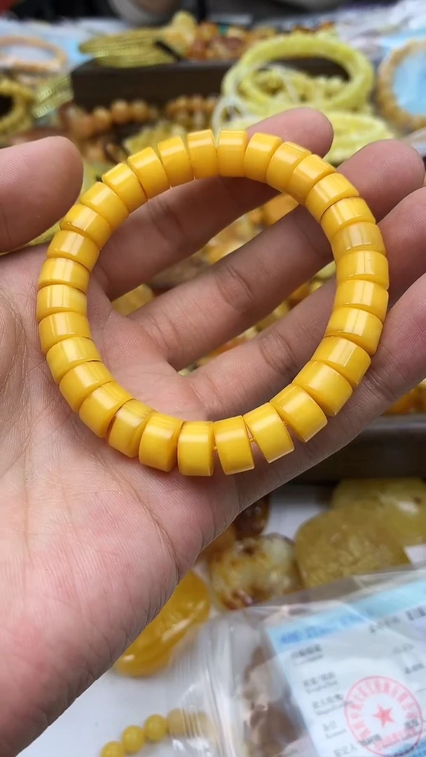 裸石蜜蜡未镶嵌手串卡10