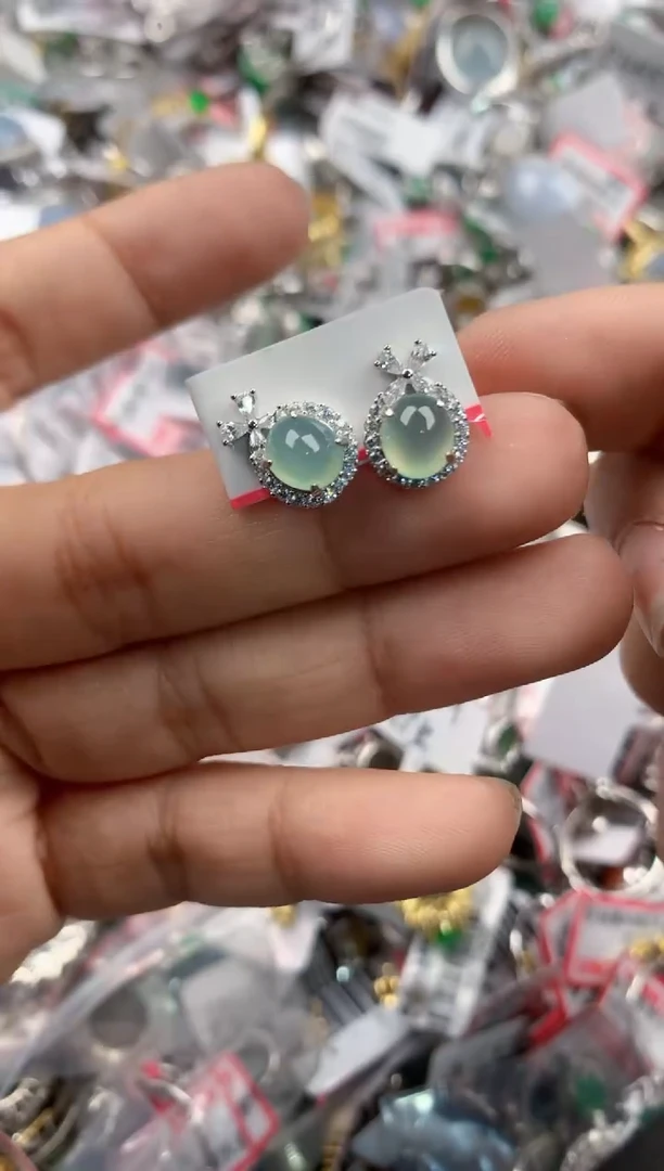 银S925镶嵌戒指翡翠4444----7