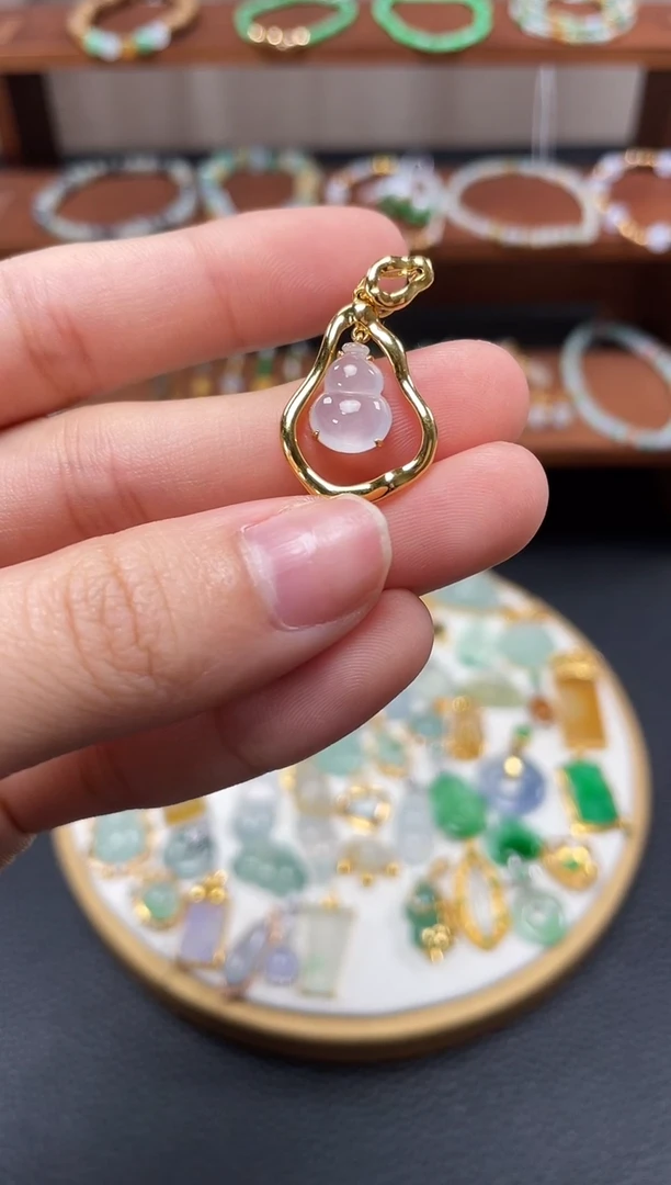 【闪购商品】翡翠吊坠(不含链)18K金镶嵌一个  JK323