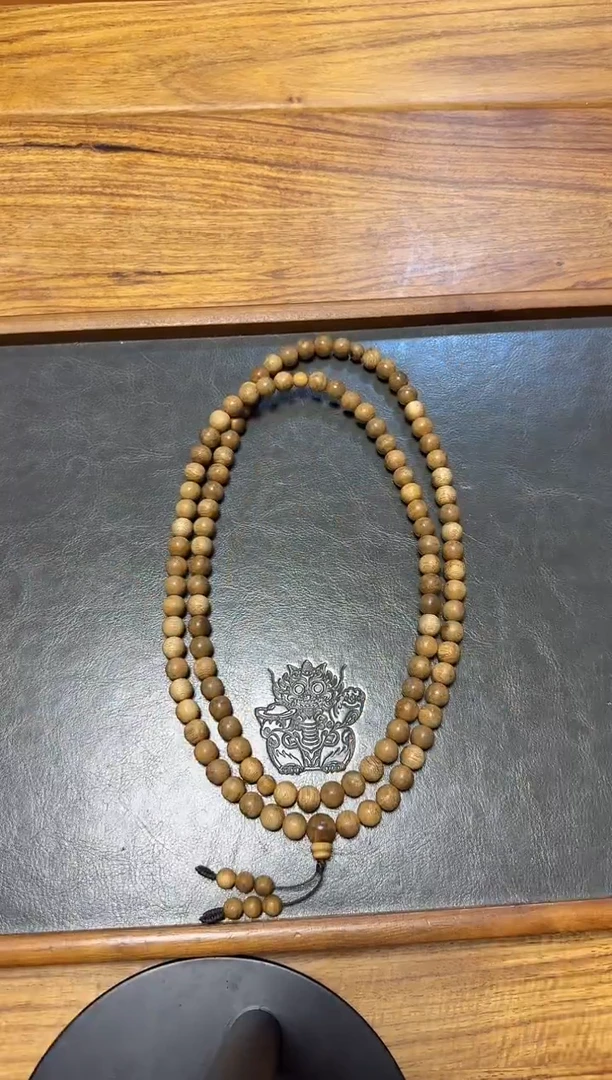 沉香手串天然野老挝软丝蜜结0.9圆珠多圈手串24克+