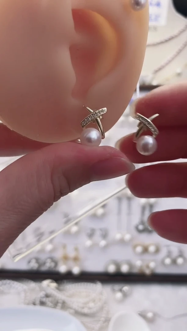 合金耳饰淡水珍珠48