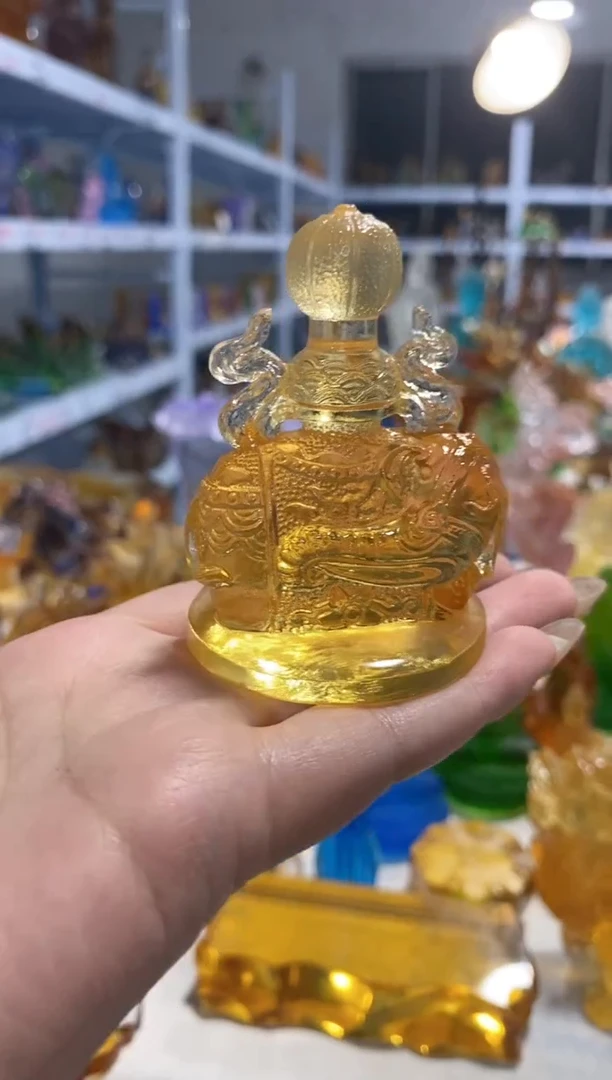 手工艺品琉璃吉象金色