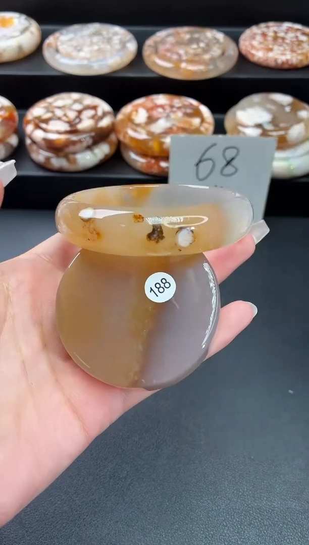 手镯玛瑙/玉髓未镶嵌石英质玉58圈(赠送镯心)圈口建议拍大