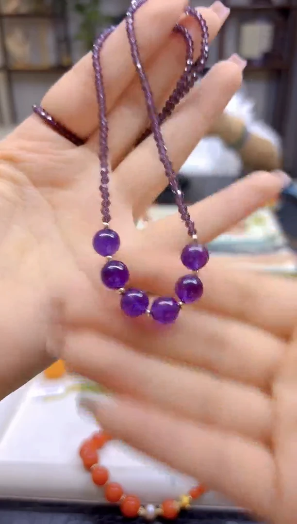 未镶嵌颈饰紫晶DIY款X522