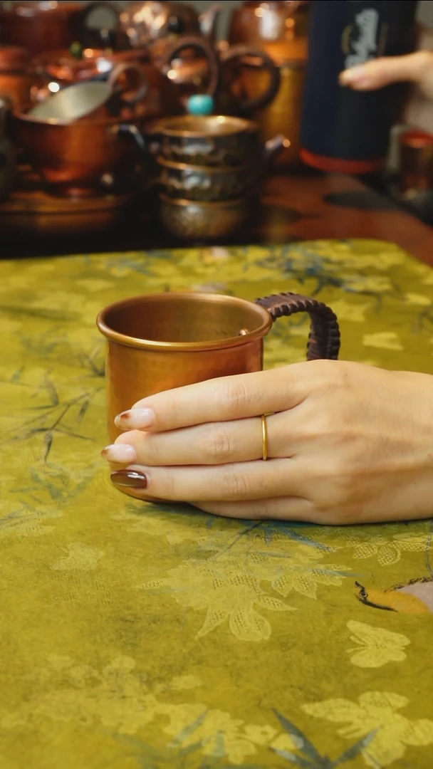 纯紫铜烤色小号咖啡杯
