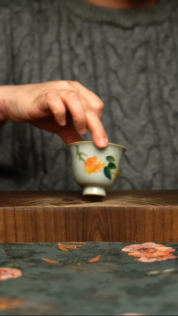 杯釉下彩手工手绘同款陶器