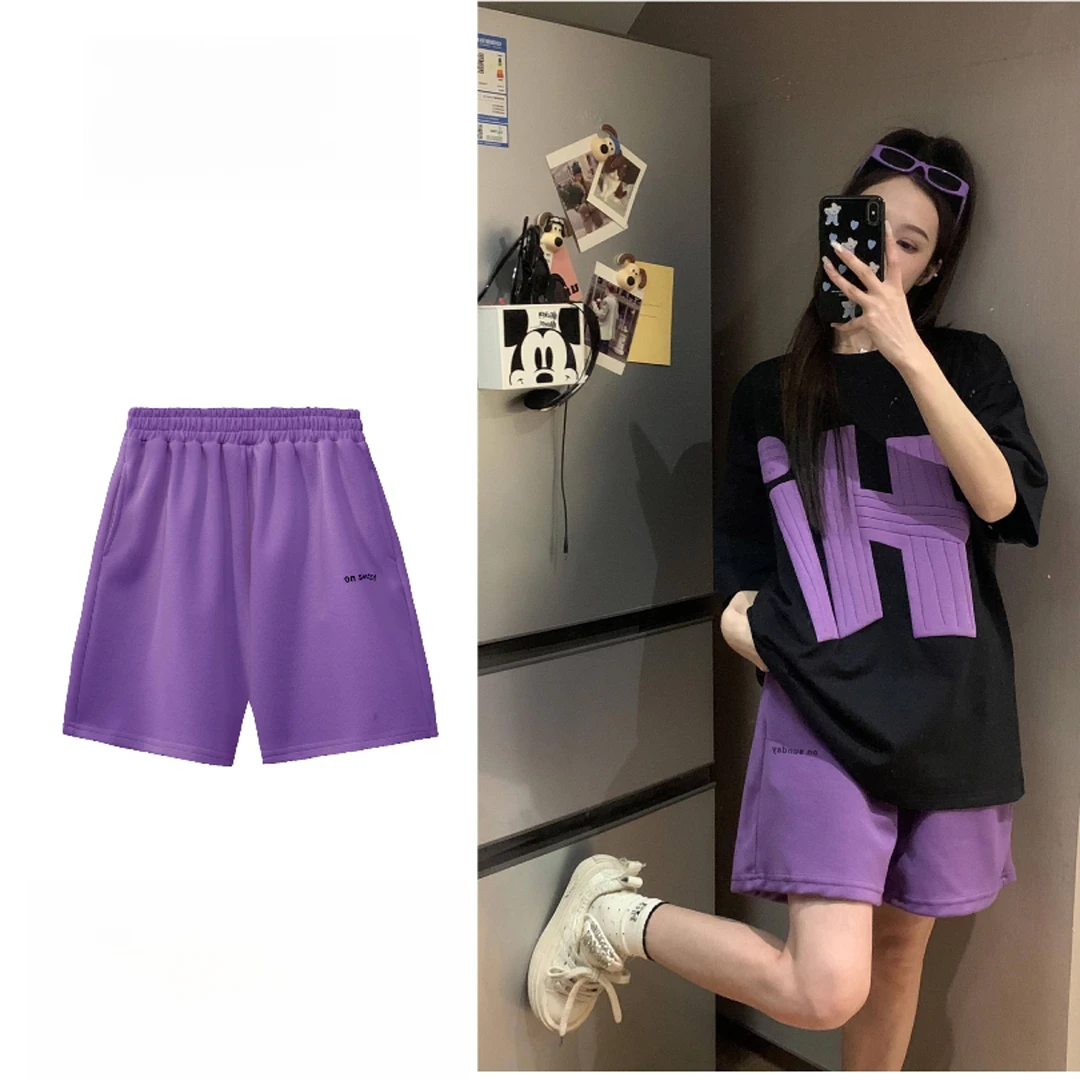 凯颂大码300斤夏日多巴胺潮流时尚五分裤男女宽松百搭休闲短裤