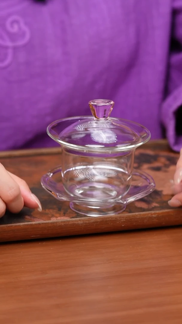 【闪购商品】禾器/晶彩禾荷盖碗/浅粉