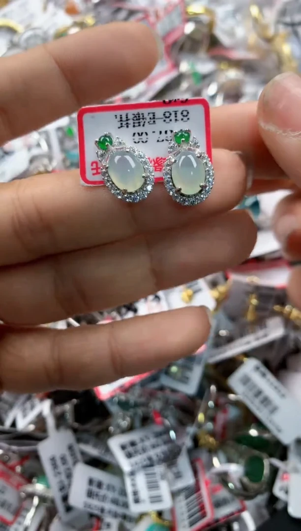 银S925镶嵌戒指翡翠999    1