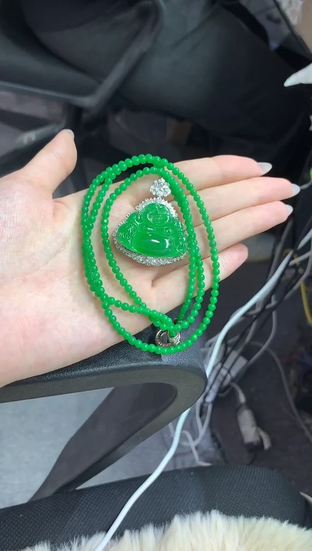 吊坠(不含链)18K金镶嵌翡翠51多样性随机发货1件