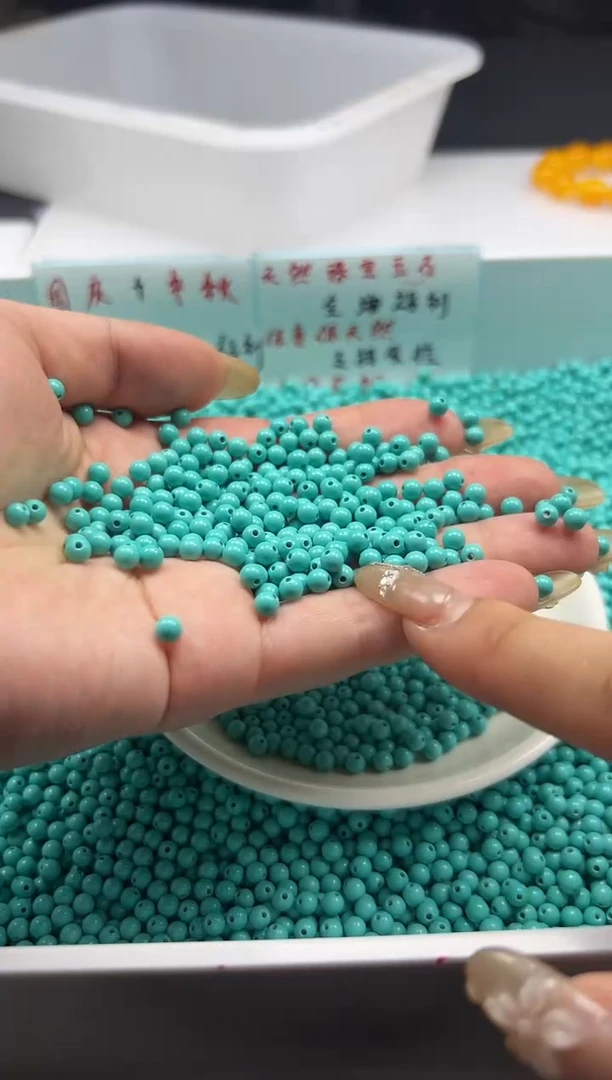 未镶嵌颈饰玛瑙/玉髓w822高瓷绿松4mm*40颗