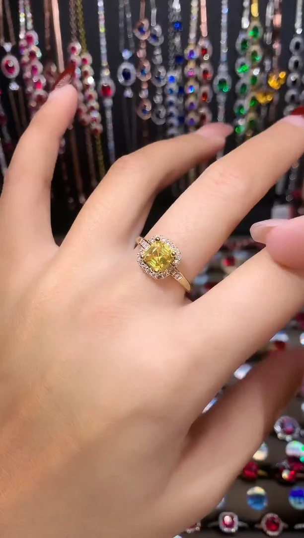 【闪购商品】水晶戒指银S925镶嵌金色