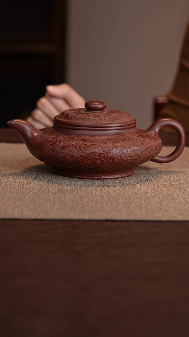 【闪购商品】紫砂茶壶底槽青虚扁