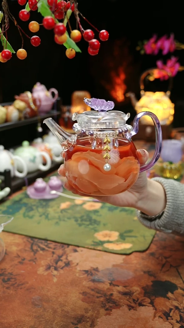 【闪购商品】紫色铃兰花茶壶+链子