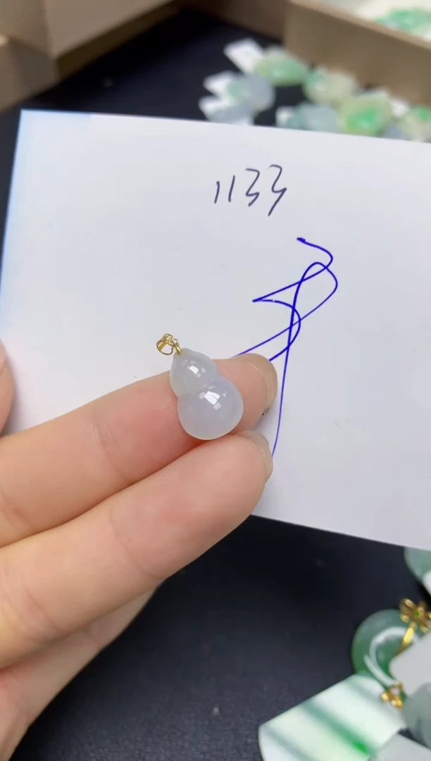 【闪购商品】翡翠挂件18K金镶嵌 天然翡翠A货