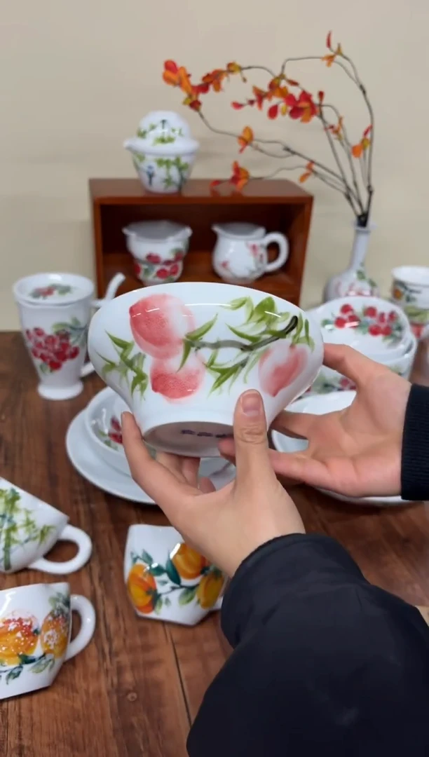 景德镇手绘釉中彩（食品级）葫芦碗